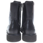 Prada Sport Wingtip Side Zip Leather Lace Up Boots Black — view 3