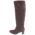 Hermes Suede Leather Heels Long Boots Shoes Brown