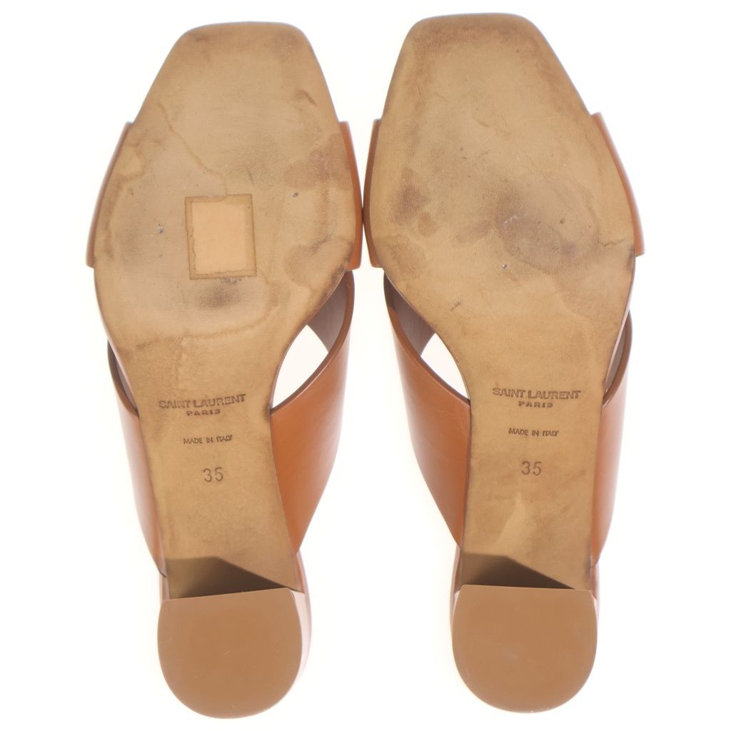 Saint Laurent Paris Mules Brown — view 5