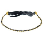 Chanel CC Logo Coin Chain Leather Belt Gold Black — view 2