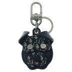 Dior Bobby Air Tag Oblique Dog Motif Key Holder Black Navy