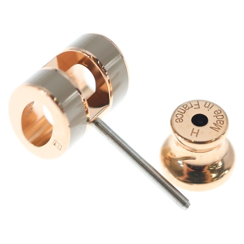 Hermes Pop Mini Earrings Beige Pink Gold Brown — view 5