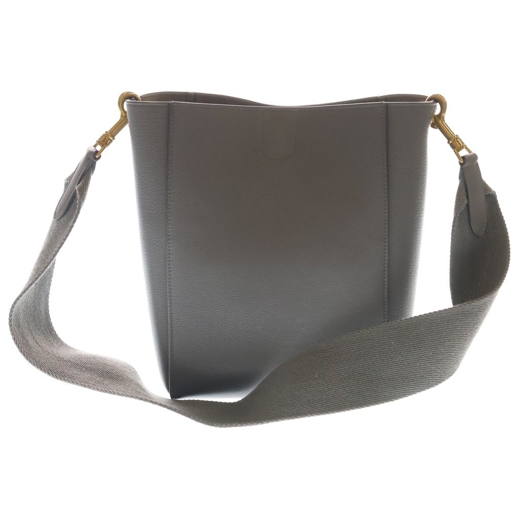 Celine Sangles Bucket Shoulder Bag Small Gray Leather — view 2