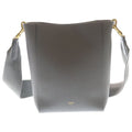 Celine Sangles Bucket Shoulder Bag Small Gray Leather