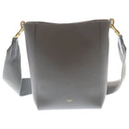 Celine Sangles Bucket Shoulder Bag Small Gray Leather