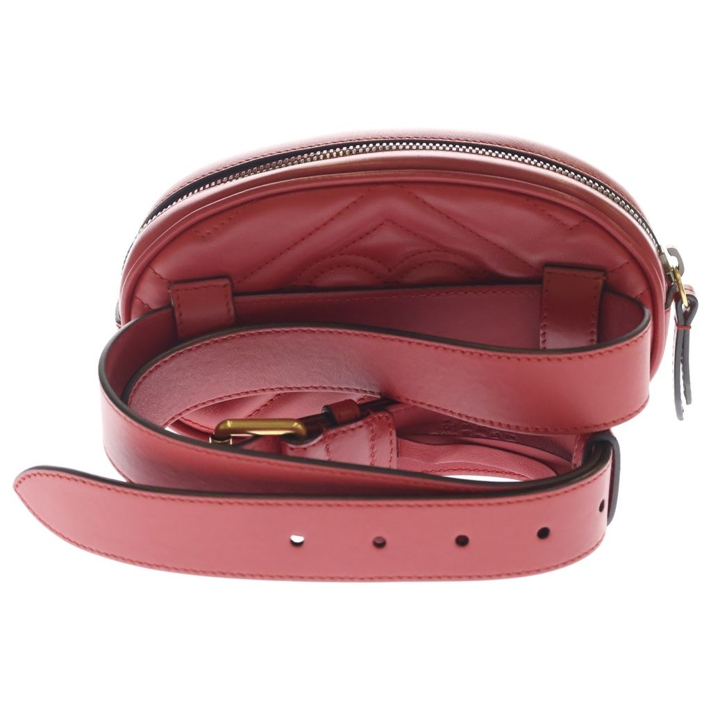 Gucci GG Marmont Waist Bag Red Leather Gold — view 2