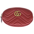 Gucci GG Marmont Waist Bag Red Leather Gold