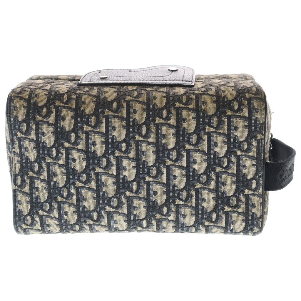 Dior Lango Oblique Jacquard Canvas Clutch Navy — view 2