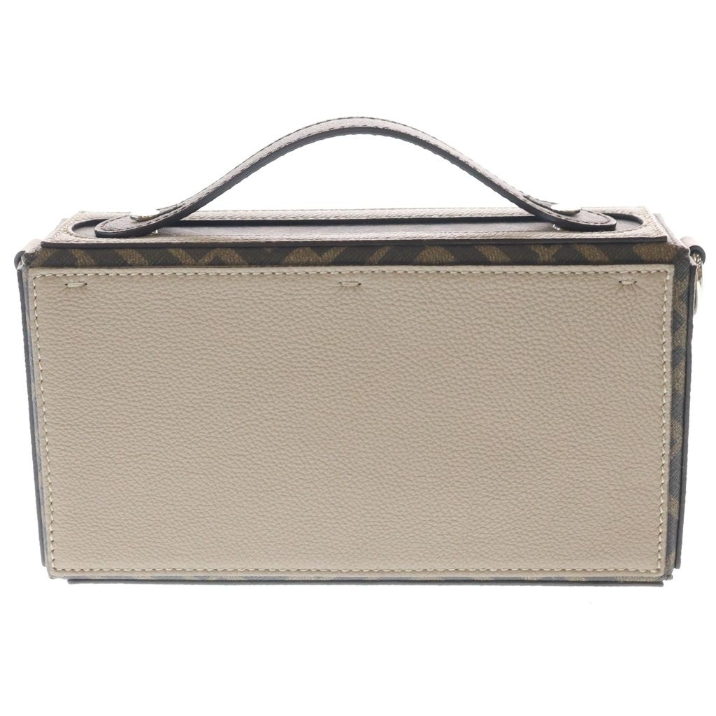 Fendi Bucket Soft Trunk 2-Way Shoulder Bag Beige Brown Leather Silver — view 2