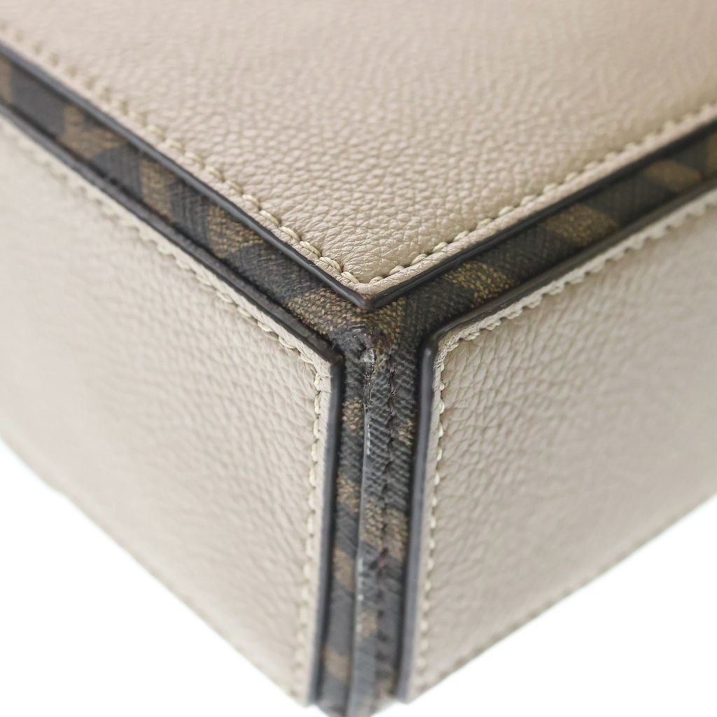 Fendi Bucket Soft Trunk 2-Way Shoulder Bag Beige Brown Leather Silver — view 6
