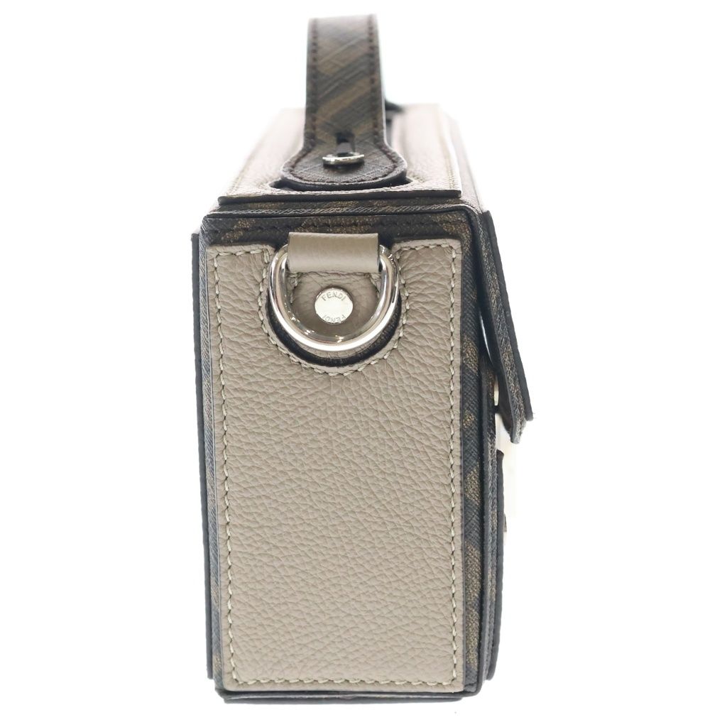 Fendi Bucket Soft Trunk 2-Way Shoulder Bag Beige Brown Leather Silver — view 3