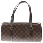 Louis Vuitton Damier Papillon 30 Boston Bag Brown Leather Child Gold — view 2