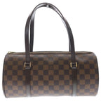 Louis Vuitton Damier Papillon 30 Boston Bag Brown Leather Child Gold