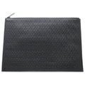 Saint Laurent Paris YSL Monogram Clutch Black Leather Silver