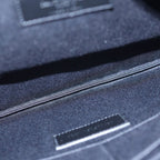 Saint Laurent Paris YSL Monogram Clutch Black Leather Silver — view 6