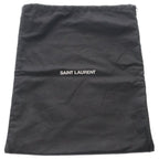 Saint Laurent Paris YSL Monogram Clutch Black Leather Silver — view 7
