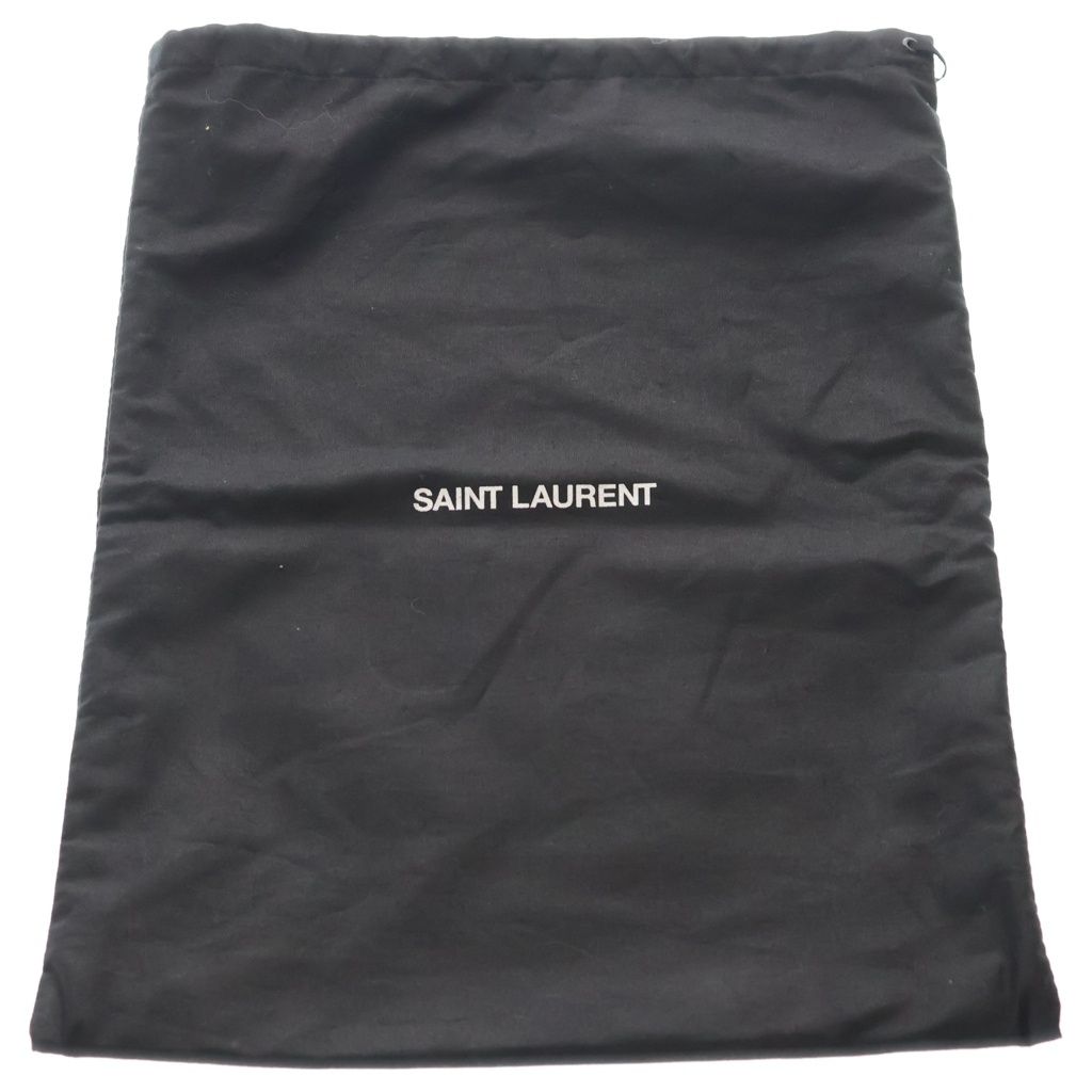 Saint Laurent Paris YSL Monogram Clutch Black Leather Silver — view 7