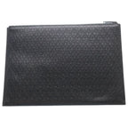 Saint Laurent Paris YSL Monogram Clutch Black Leather Silver — view 2