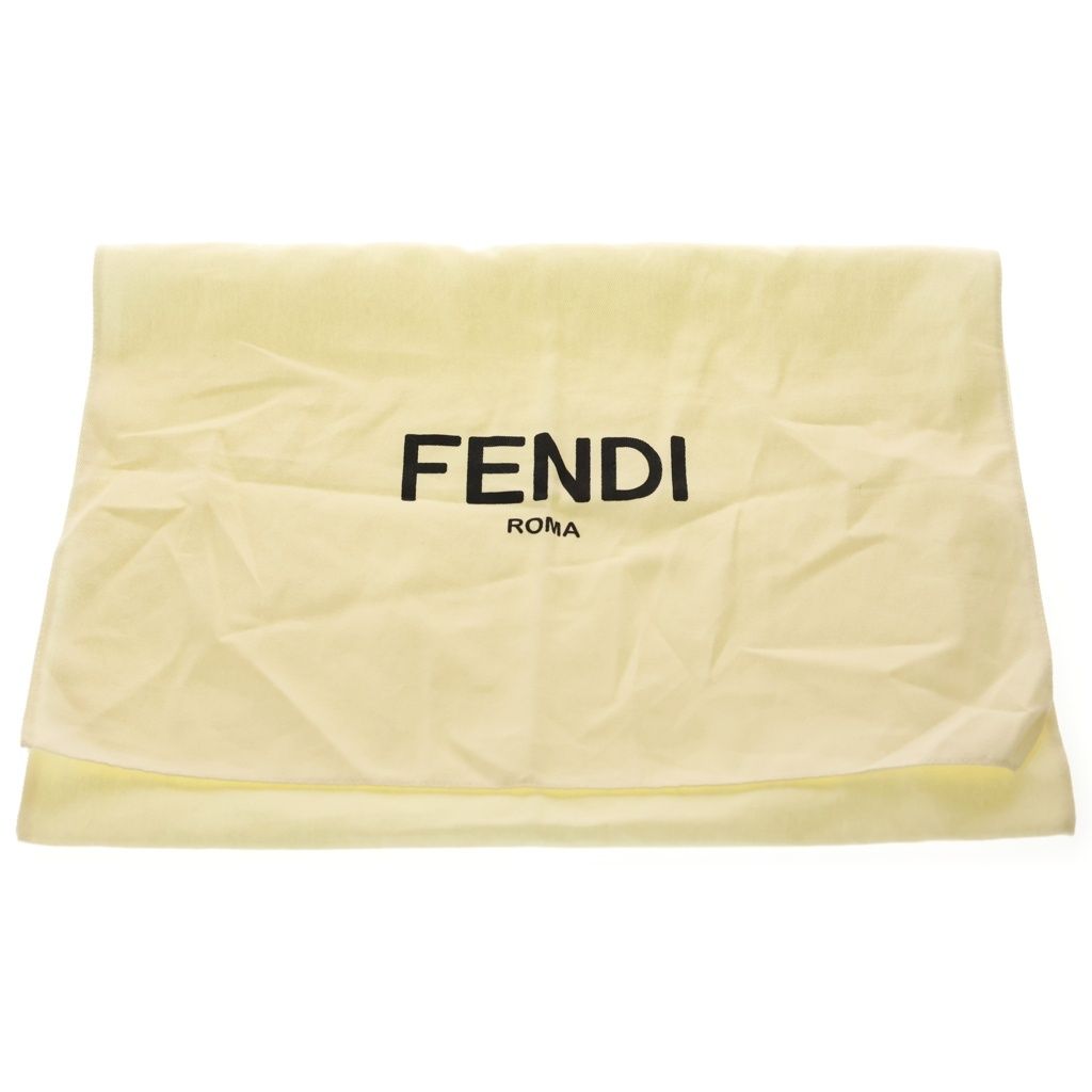 Fendi Shadow Flat Slim Clutch Second FF Pattern Case Pouch Black Leather Silver — view 7