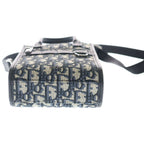 Dior North South Mini Tote Oblique Jacquard Shoulder Bag Gray Navy — view 4