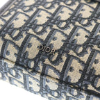 Dior North South Mini Tote Oblique Jacquard Shoulder Bag Gray Navy — view 6