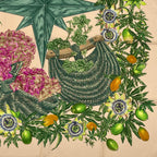 Hermes Carre 90 Passiflores Passion Flower Beige Silk 100% Scarf — view 5