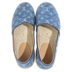 Louis Vuitton Espadrilles Monogram Denim Low Cut Sneakers Slip on Indigo — view 4