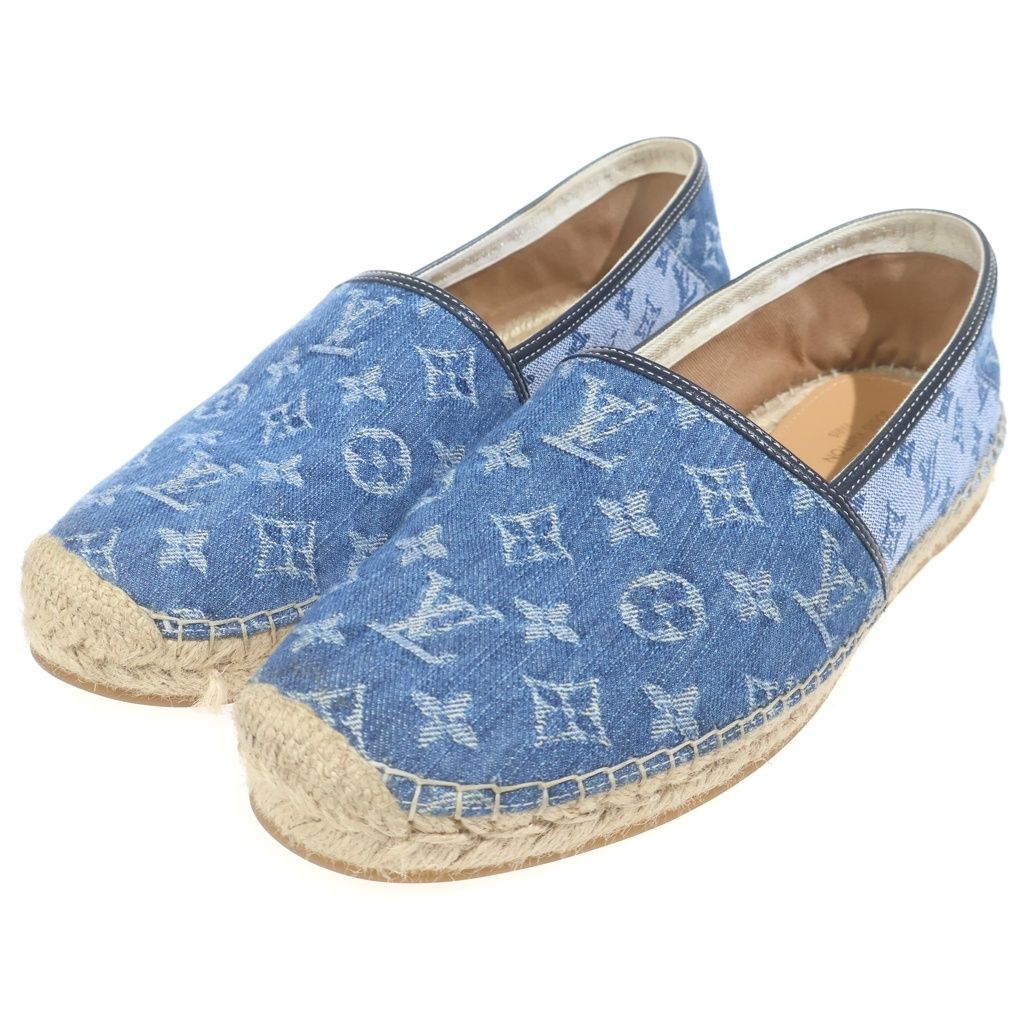 Louis Vuitton Espadrilles Monogram Denim Low Cut Sneakers Slip on Indigo — view 2
