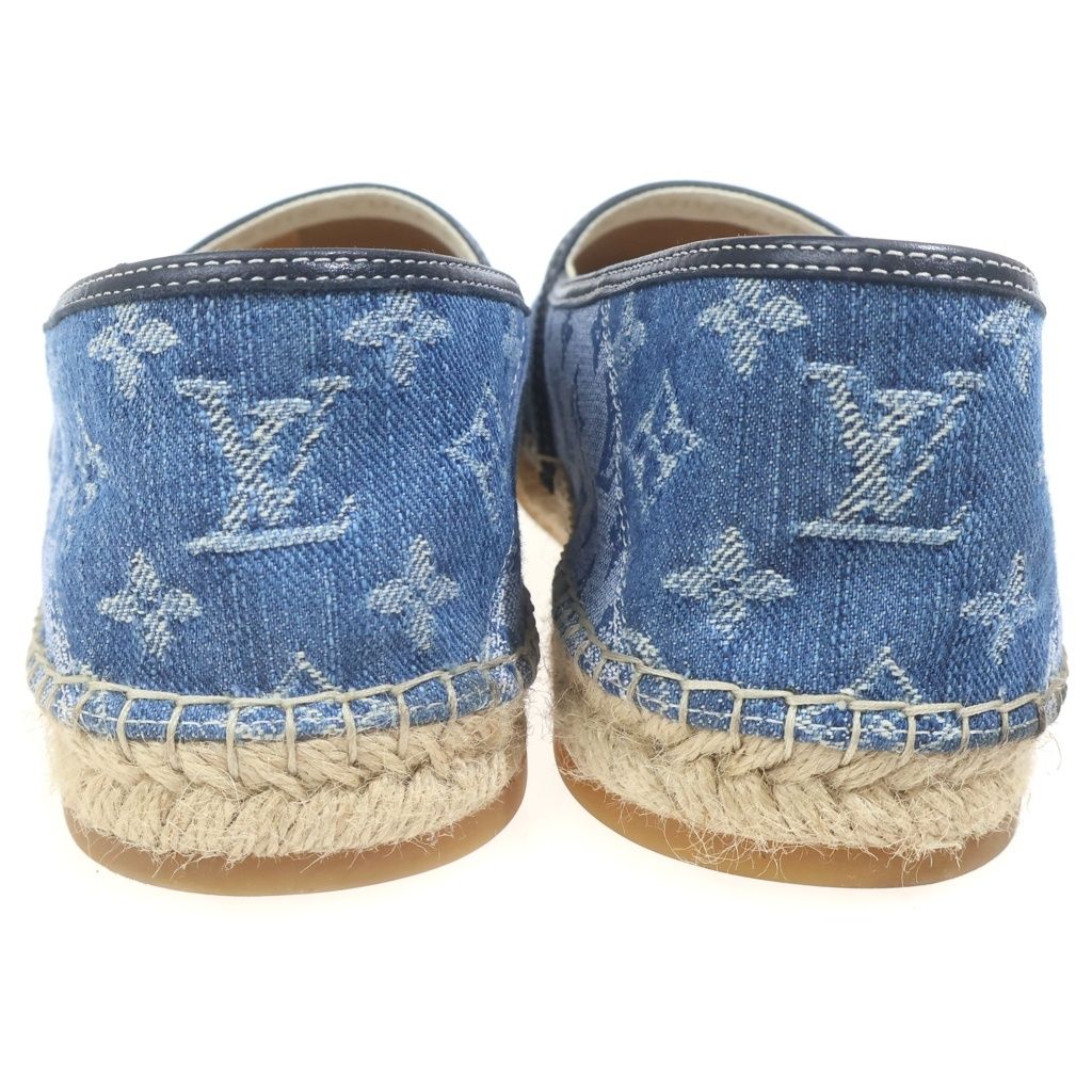 Louis Vuitton Espadrilles Monogram Denim Low Cut Sneakers Slip on Indigo — view 3