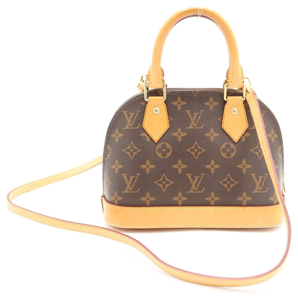 Louis Vuitton Monogram Alma BB 2-Way Shoulder Bag Brown Leather Gold — view 2