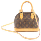 Louis Vuitton Monogram Alma BB 2-Way Shoulder Bag Brown Leather Gold — view 2
