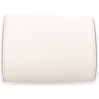 Prada Saffiano Trifold Wallet Compact Coin Case White Leather Silver — view 2