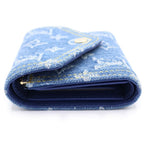 Louis Vuitton Monogram Denim Portefeuille Victorine Compact Wallet Trifold — view 3