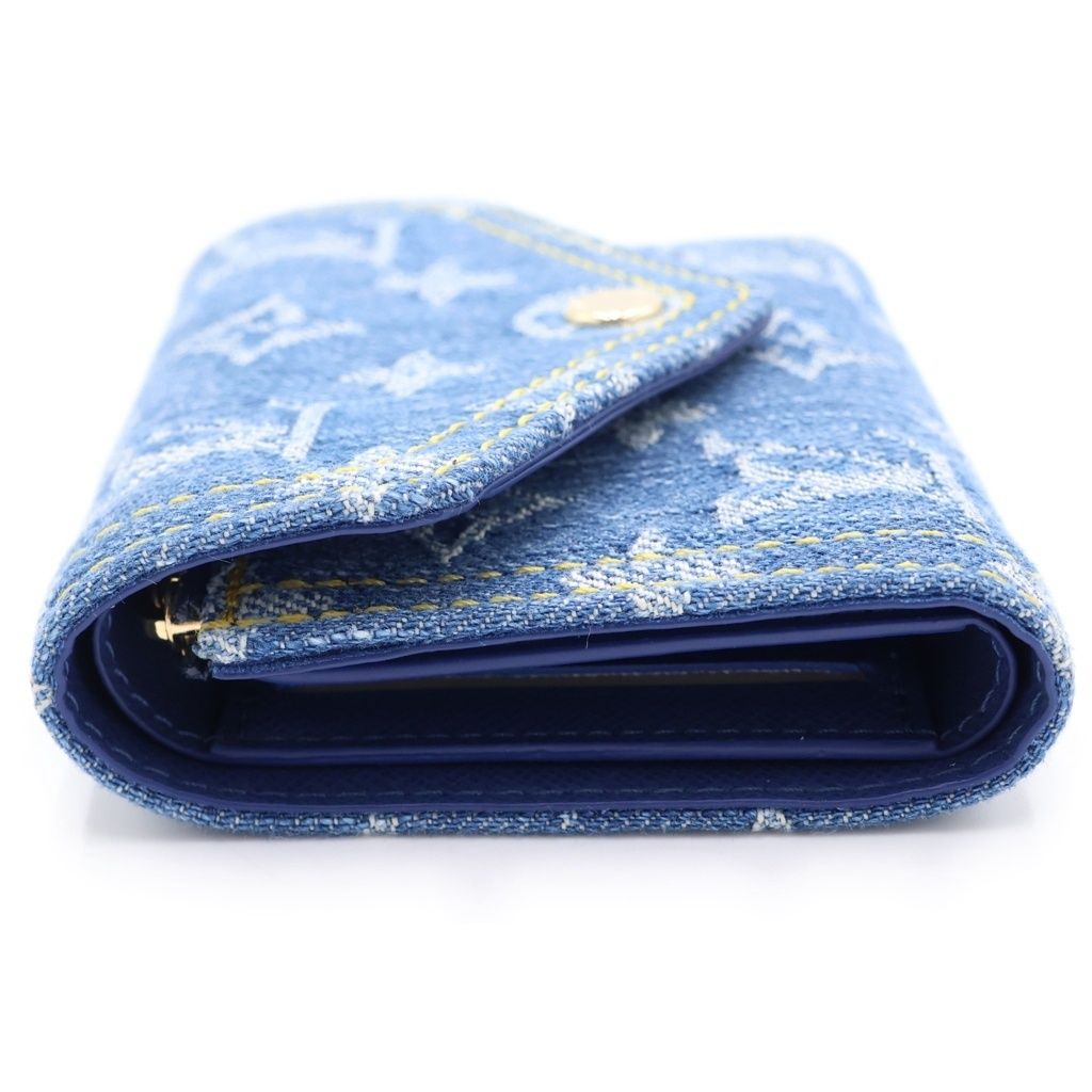 Louis Vuitton Monogram Denim Portefeuille Victorine Compact Wallet Trifold — view 3