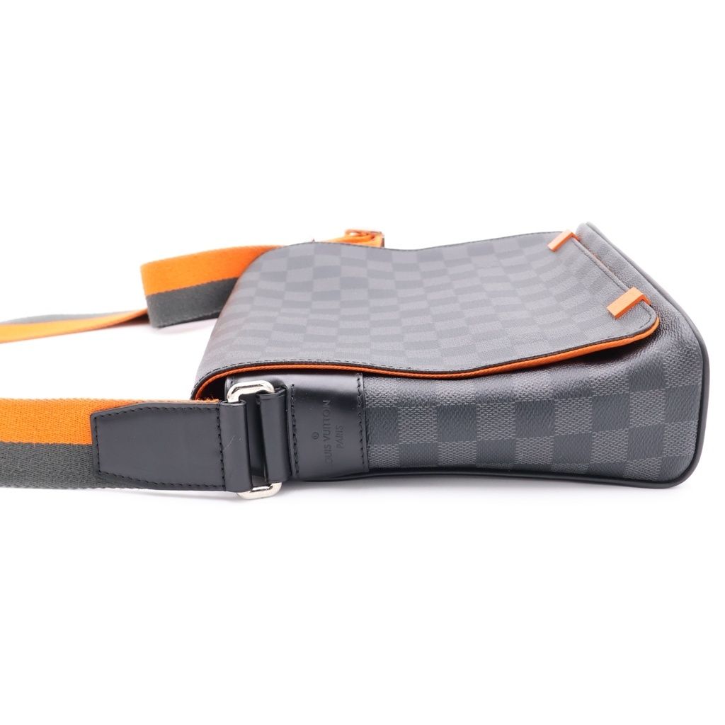 Louis Vuitton Damier Graphite District Pmnm Shoulder Bag Black Orange Leather — view 3