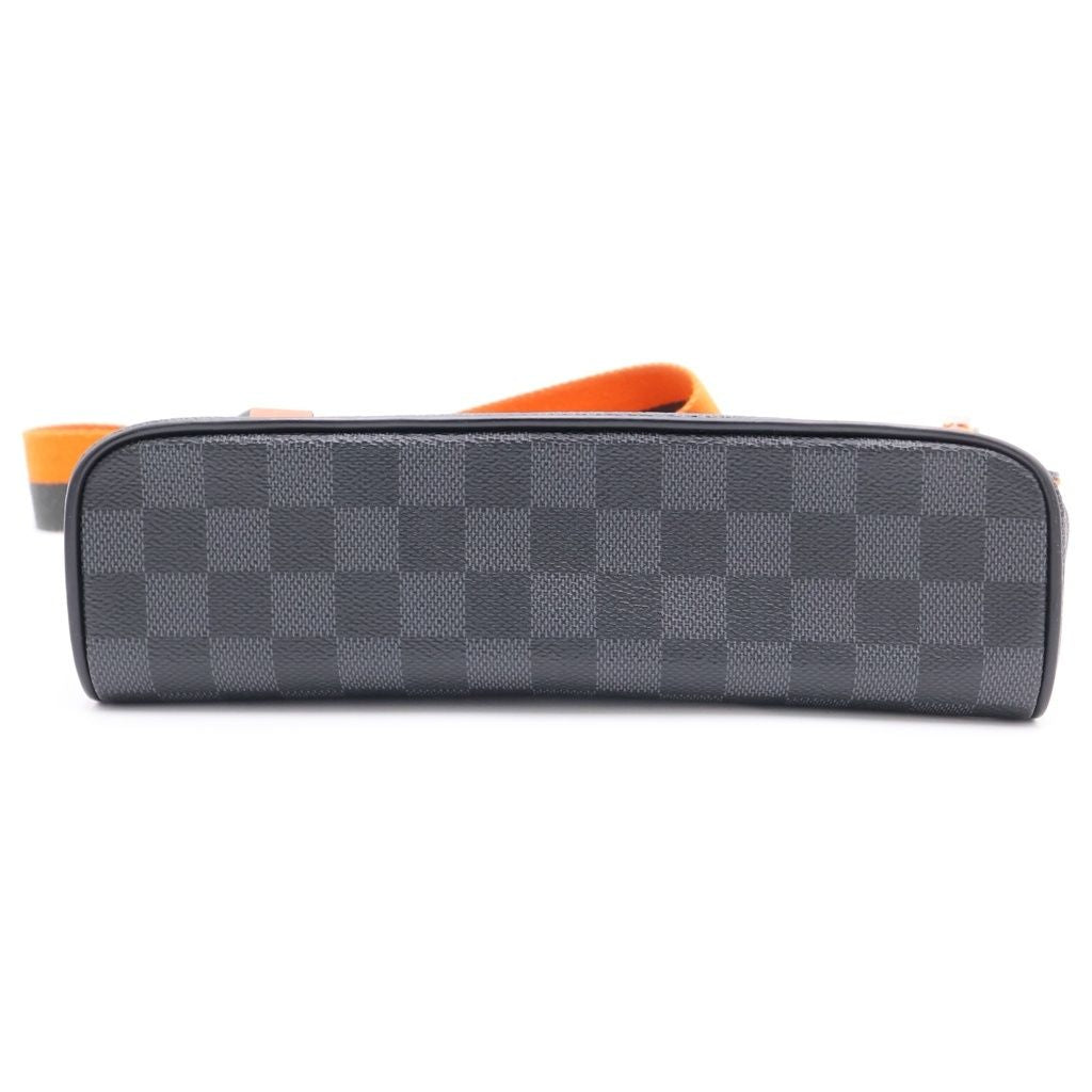 Louis Vuitton Damier Graphite District Pmnm Shoulder Bag Black Orange Leather — view 4