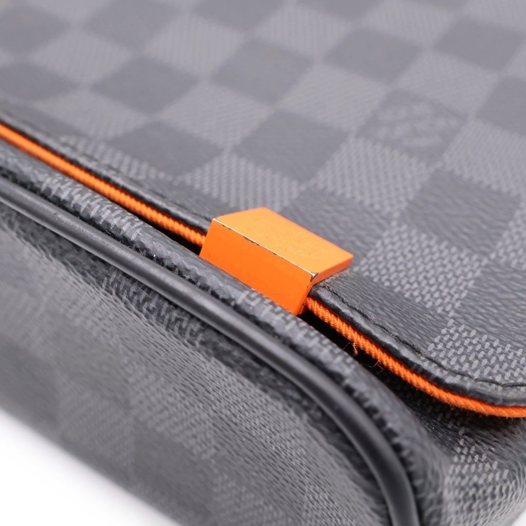 Louis Vuitton Damier Graphite District Pmnm Shoulder Bag Black Orange Leather — view 6