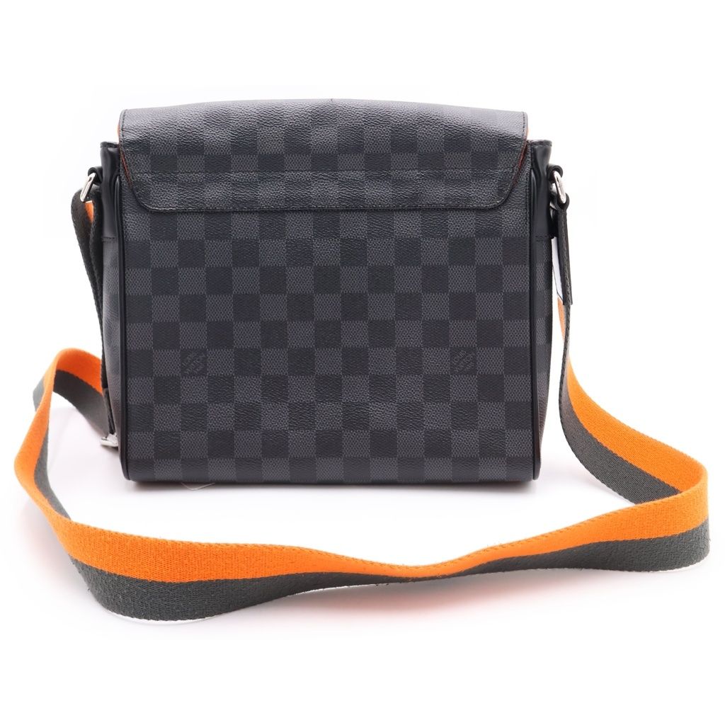 Louis Vuitton Damier Graphite District Pmnm Shoulder Bag Black Orange Leather — view 2