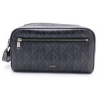 Dior CD Diamond Toiletries Case Pouch Black Silver