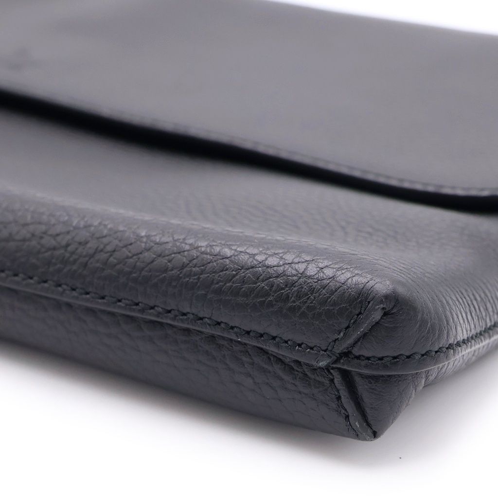 Gucci Diamante Clutch Leather Handbag Black — view 5