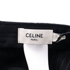 Celine Logo Stripe Baseball Cap Hat Black — view 7