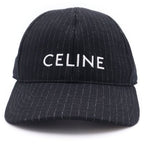 Celine Logo Stripe Baseball Cap Hat Black — view 4