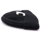Celine Triomphe Logo Cashmere Knit Cap Hat Black — view 3