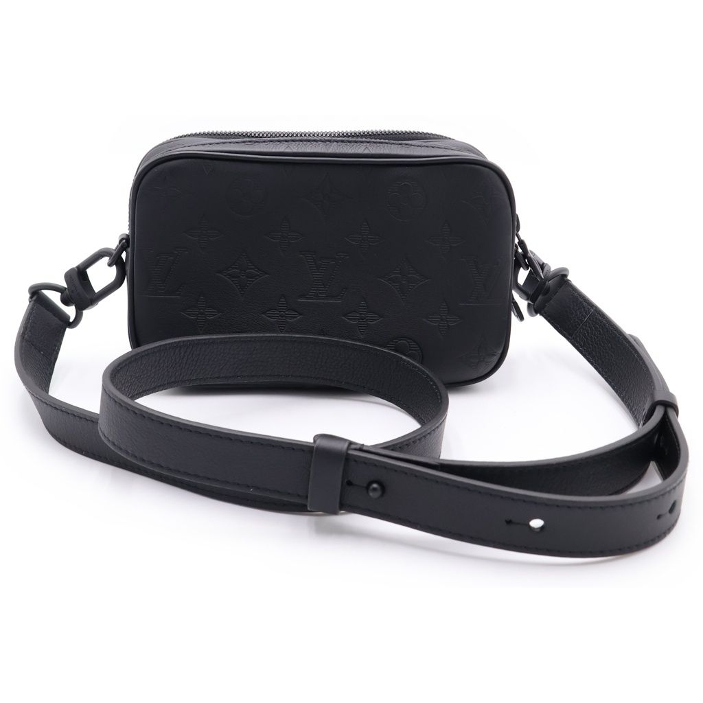 Louis Vuitton Monogram Shadow Alpha Wearable Wallet Mini Shoulder Bag Black — view 2