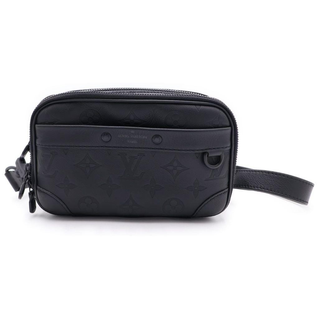 Louis Vuitton Monogram Shadow Alpha Wearable Wallet Mini Shoulder Bag Black