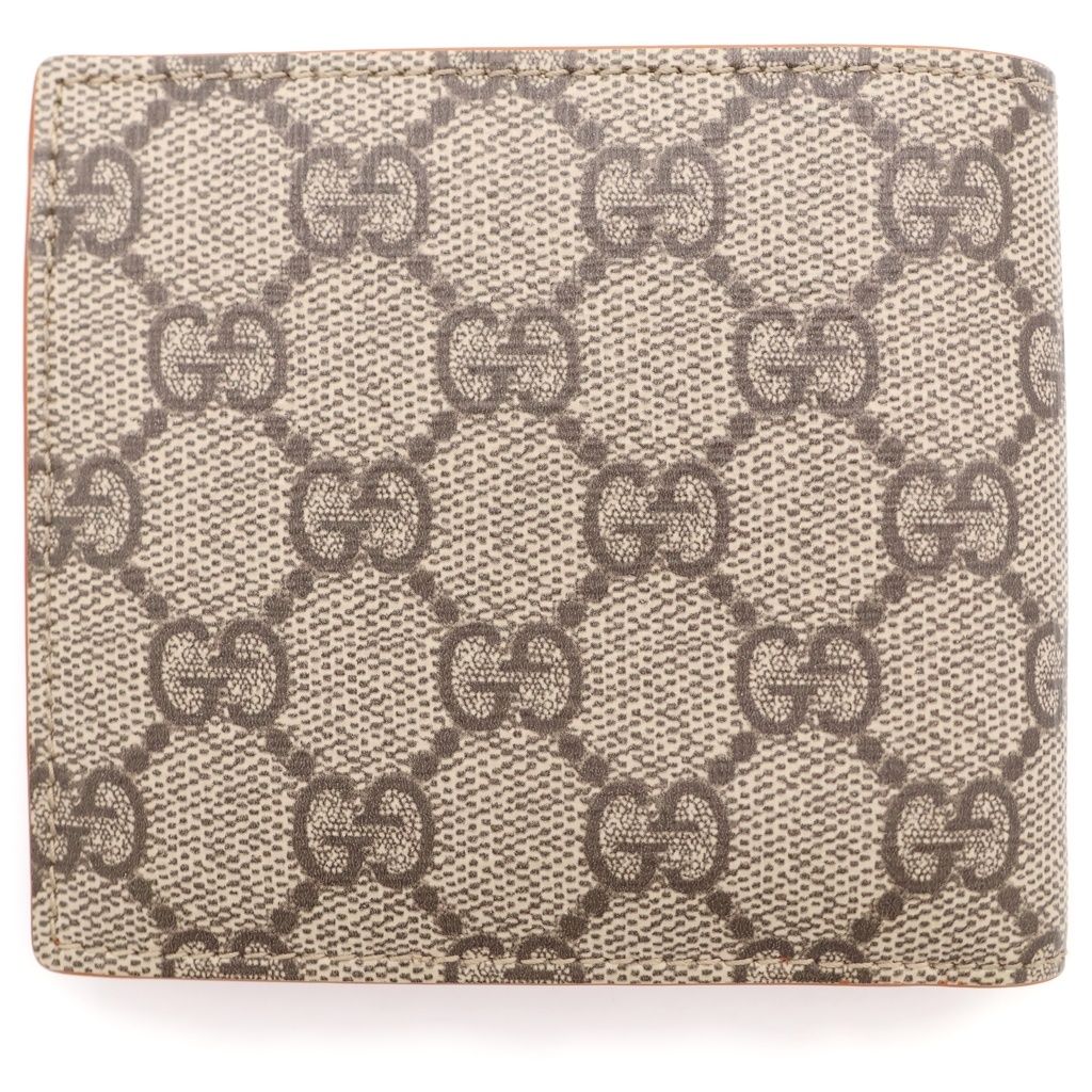 Gucci GG Supreme Coin Wallet Bifold Beige Orange — view 2
