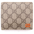 Gucci GG Supreme Coin Wallet Bifold Beige Orange