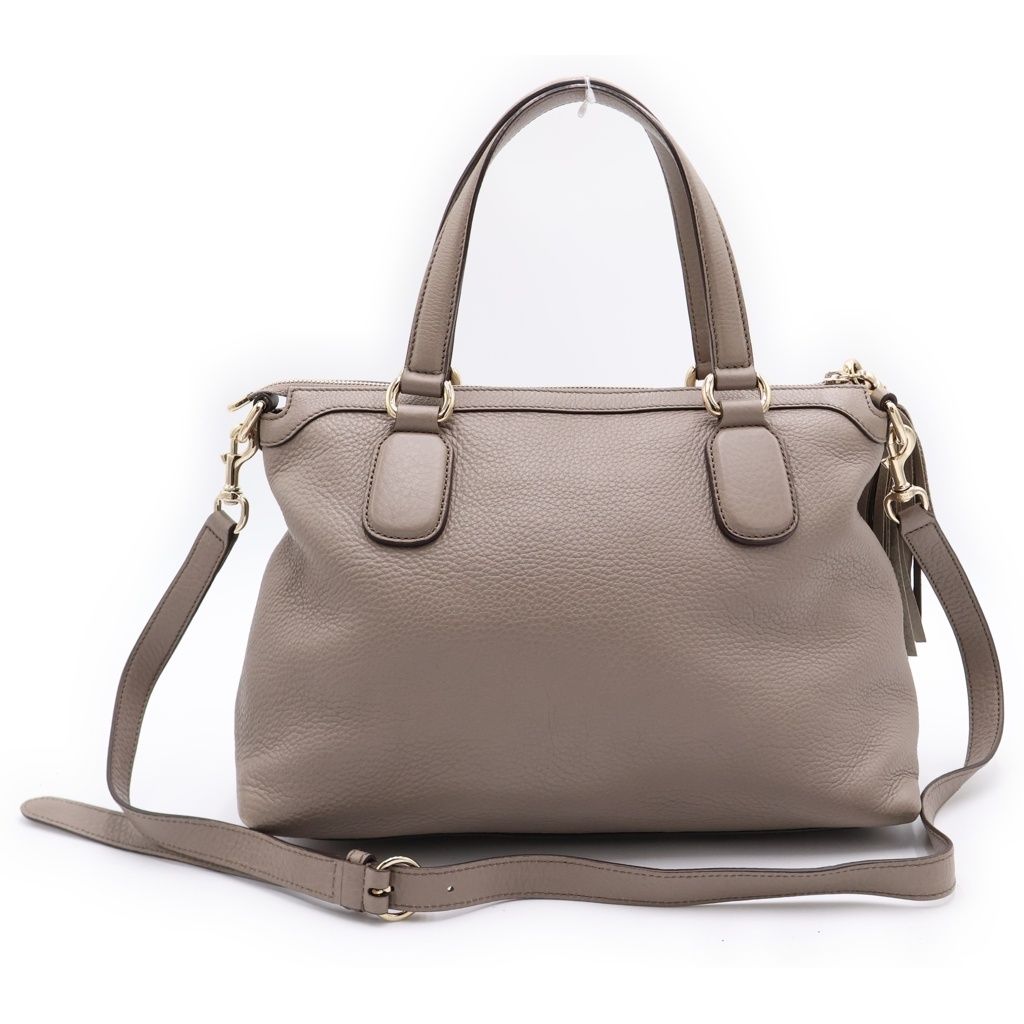 Gucci Soho 2-Way Shoulder Bag Gray Leather Gold — view 2