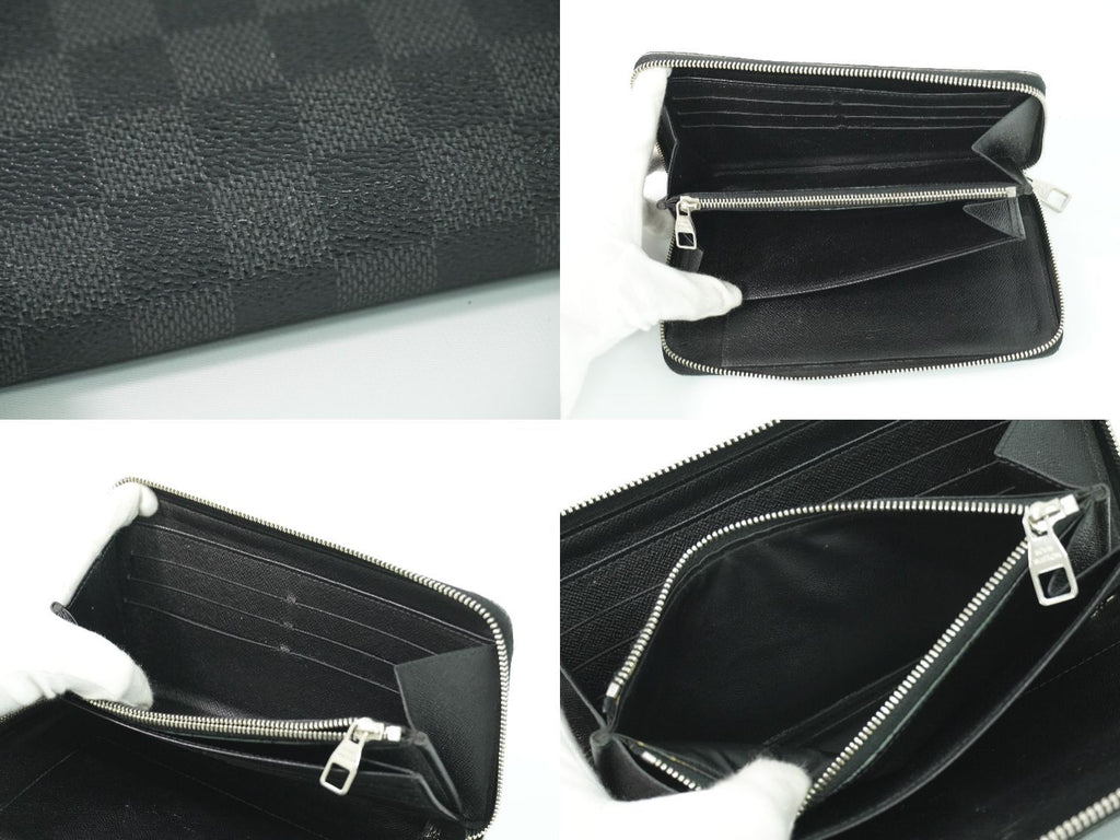 Louis Vuitton LV Zippy Organizer NM Damier Graphite Wallet Black Gray — view 8