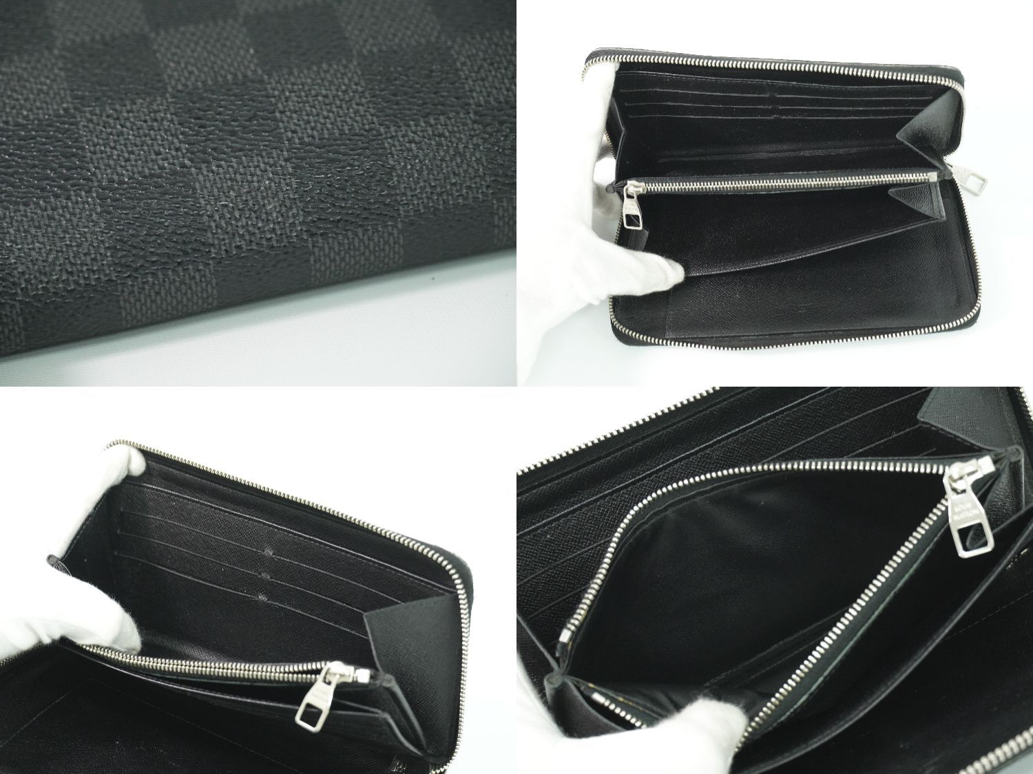 Louis Vuitton LV Zippy Organizer NM Damier Graphite Wallet Black Gray — view 8